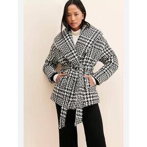 Blank NYC Women's small puffy Fall Winter Coat Jacket Women's Houndstooth
